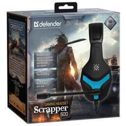 DEFENDER Scrapper 500 синий + черный, кабель 2 м 64501