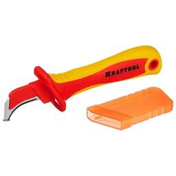 KRAFTOOL KN-7, 1000 В, изогнутый, диэлектрический нож электрика (45400)