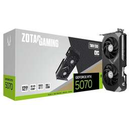 ZOTAC Видеокарта RTX5070 TWIN EDGE OC 12GB GDDR7 192bit 3xDP HDMI 2FAN PREMIUM PACK