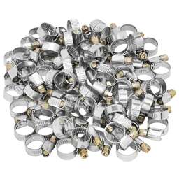 СИБРТЕХ Хомуты металлические, Стандартное болтовое крепление 12-20 мм, 100 штук в упаковке, ширина 9 мм 47557