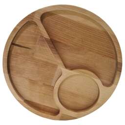 РОССИЯ 370715m Менажница "Чупа-чупс" 21х21х1,8 см, массив берёзы, покрыта маслом