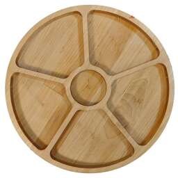 РОССИЯ 370662m Менажница Пять частей 25х25х1,8 см, массив берёзы, покрыта маслом