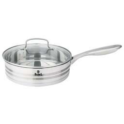 RASHEL Сковорода R-2/24ск 24 см из нержавеющей стали с крышкой