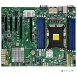 Supermicro MBD-X11SPI-TF-B Серверная материнская плата MBD X11SPI TF B Xeon Single Socket S3647, 8x 288 pin DDR4 DIMM slots, 2x 10GbE LAN ports, 10x SATA3 (6Gbps) via C622, Bulk