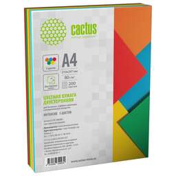 CACTUS Бумага CS-CPC-A480200 A4/80г/м2/200л./радуга интенсив (5цветов)