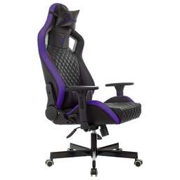 KNIGHT Кресло игровое Outrider черный/фиолетовый ромбик экокожа с подголов. крестов. металл