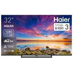 HAIER 32" Умный телевизор 32H6GFG HQLED, FULL HD, СМАРТ ТВ, Android TV, черный