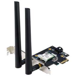 ASUS Сетевой адаптер Wi-Fi + Bluetooth PCE-BE6500 BE6500 PCI Express (ант.внеш.съем) 2ант