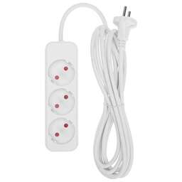 REXANT Удлинитель STANDARD 3 гнезда, 3м, 2х1,0мм², б/з, белый