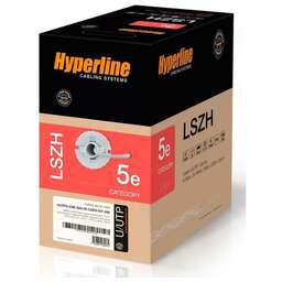 HYPERLINE Кабель информационный UUTP4-C5E-S24-IN-LSZH-GY-305 кат.5E UTP 4 пары 24AWG LSZH внутренний 305м серый