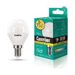 CAMELION (12391) LED8-G45/830/E14/8Вт