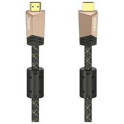 HAMA Кабель аудио-видео Premium, HDMI (m) - HDMI (m) , 1.5м, GOLD, ф/фильтр, черный [00205025]