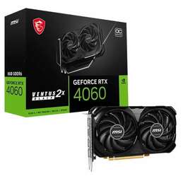 MSI Видеокарта NVIDIA GeForce RTX 4060 RTX 4060 VENTUS 2X BLACK 8G 8ГБ Ventus 2X Black, GDDR6, Ret