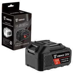 DEKO R-UNV5.0 ULTRA+, Li-ion, 20В, 5.0А*ч, с повышенной токоотдачей 083-1018
