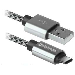 DEFENDER (87815) USB09-03T PRO USB2.0, AM-TYPE-C, 1.0м, белый