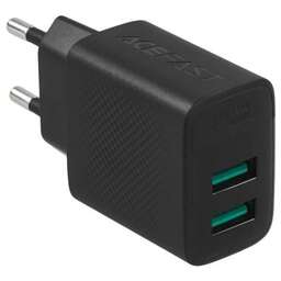ACEFAST Сетевое зарядное устройство A86 12W USB-A+USB-A dual port charger (EU). Цвет: черный