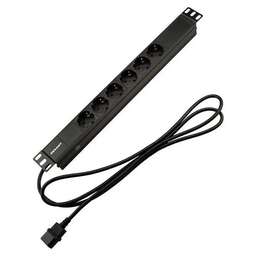 REXANT Блок распределения питания 04-0301-1 гор.размещ. 6xSchuko базовые 10A C14 2м