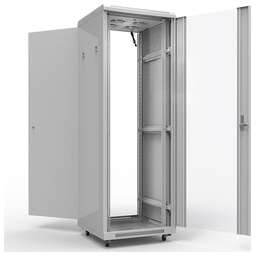 REXANT Шкаф напольный 19" 42U 600х800мм, передняя дверь стекло, задняя дверь металл, RAL 7035