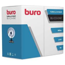 BURO Кабель сетевой BU-CCA-042 UTP 4 пары cat.5E solid 0.42мм CCA 305м серый