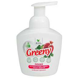 CLEAN&GREEN Пенка для мытья посуды, игрушек, овощей и фруктов "Greeny" нежный гранат 400 мл. CG8328