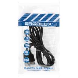 ERGOLUX (15089) ELX-CDC02P-C02 USB-Type C 1м черный