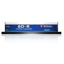VERBATIM Оптический диск BD-R 25Гб 6x, 10шт., 43804, cake box, printable