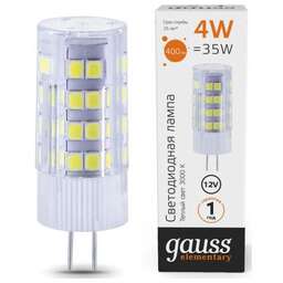 GAUSS Упаковка ламп LED G4, капсульная, 4Вт, 10714, 10 шт