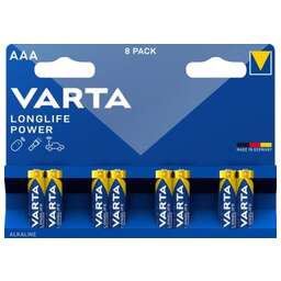 VARTA Батарейка LONGLIFE POWER (HIGH ENERGY) LR03 AAA BL8 Alkaline 1.5V (4903)