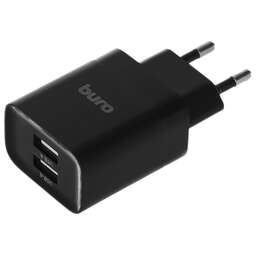 BURO Сетевое зар./устр. BUWE1 10.5W 2.1A 2xUSB универсальное черный (BUWE10S200BK)