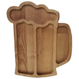 РОССИЯ 370713m Менажница "Пивная кружка №3" 29х23,9х1,8 см, массив берёзы, покрыта маслом