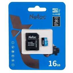 AVS Карта памяти MicroSD 16GB Netac P500 Standard Class 10 UHS-I + SD адаптер