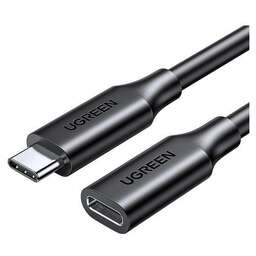 UGREEN Кабель-удлинитель US353, USB Type-C (f) - USB Type-C (m), ферритовый фильтр , круглое, 1м, черный [10387]