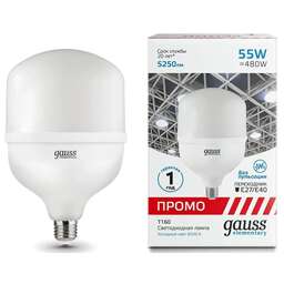 GAUSS Лампа LED E27/E40, цилиндр, 55Вт, 60436, одна шт