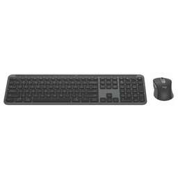 LOGITECH Комплект (клавиатура+мышь) MK950, USB, беспроводной, с гравировкой, черный [920-012500]