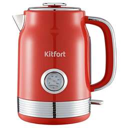 KITFORT Чайник электрический КТ-6791 1.7л. 2200Вт красный/серебристый корпус: металл/пластик