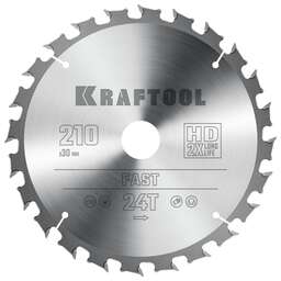 KRAFTOOL Fast, 210 х 30 мм, 24Т, пильный диск по дереву (36950-210-30)