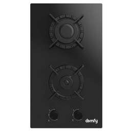 DOMFY Газовая варочная панель DM3230GH IX, 2 конфорки, серебристый