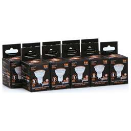 GAUSS Лампа светодиодная Black 5Вт цок.:GU10 рефлек. 220B 3000K св.свеч.бел.теп. MR16 (упак.:10шт) (101506105)