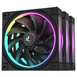 DEEPCOOL Вентилятор для корпуса FL12 (3 pcs, 120mm, 2150rpm, 55 CFM, 32 дБ, PWM 4-pin, ARGB, black) (R-FL12-BKAPN3-G)
