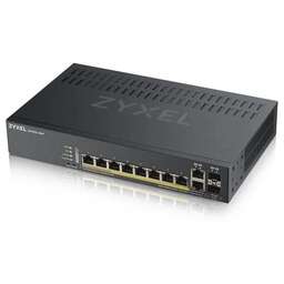 ZYXEL Коммутатор GS1920-8HPV2-EU0101F (L2) 8x1Гбит/с 2xКомбо(1000BASE-T/SFP) 8PoE+ 130W управляемый