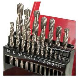 ВИХРЬ Набор сверл по металлу , 1-10мм (через 0,5мм), HSS, 19шт., металл. коробка, цилиндрический хвостовик