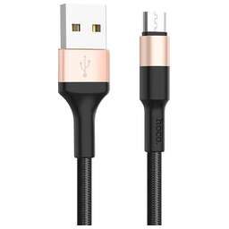 HOCO (6957531080213) X26 USB (m)-microUSB (m) 1.0м - черный/золотой