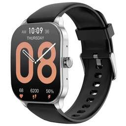 AMAZFIT Смарт-часы Pop 3S A2318 1.96" AMOLED корп.серебристый рем.черный (6972596107095)