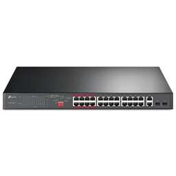 TP-LINK Коммутатор TL-SL1226P (L2) 24x100Мбит/с 2x1Гбит/с 2xКомбо(1000BASE-T/SFP) 24PoE+ 250W неуправляемый