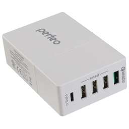 PERFEO (PF-A4454) "FAST" 5, СЗС 3XUSB/QC3.0/TYPE C ,белый
