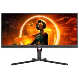 AOC Монитор 34" Gaming U34G3XM/EU черный/красный VA LED 1ms 21:9 HDMI матовая HAS Piv 300cd 178гр/178гр 3440x1440 144Hz FreeSync Premium DP 2K 7.78кг