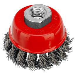 MATRIX Щетка для УШМ, 65 мм, М14, Чашка, крученая проволока 0,5 мм//