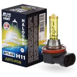 AVS Галогенная лампа ATLAS ANTI-FOG BOX желтый H11.12V.55W.коробка 1шт