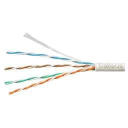 CABEUS Кабель информационный UTP-4P-CAT.5E-SOLID-WH-100 кат.5E U/UTP 4 пары PVC внутренний 100м белый