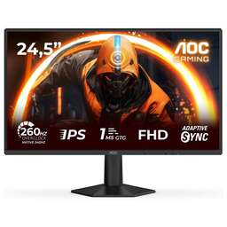 AOC Монитор 24.5" AGON 25G50Z Fast IPS, 1920x1080, 260Hz, 0.3ms, 300сd/m, 3000:1 | 2xHDMI(2.0), DP(1.4) | ExPSU, Vesa 100, Black
